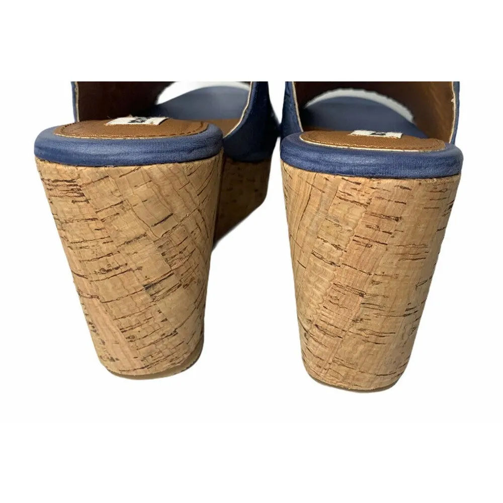 NEW Womens Not Rated Francie Blue Woven Wedge Sandals Shoes Open Toe Clogs 7.5 M - Image 8