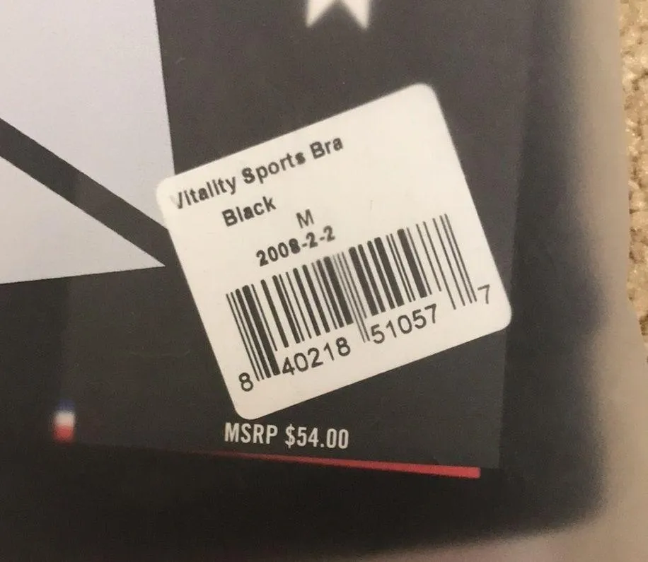 NWT FOURLAPS Women’s Black Vitality Sports Bra Size XS - Image 5