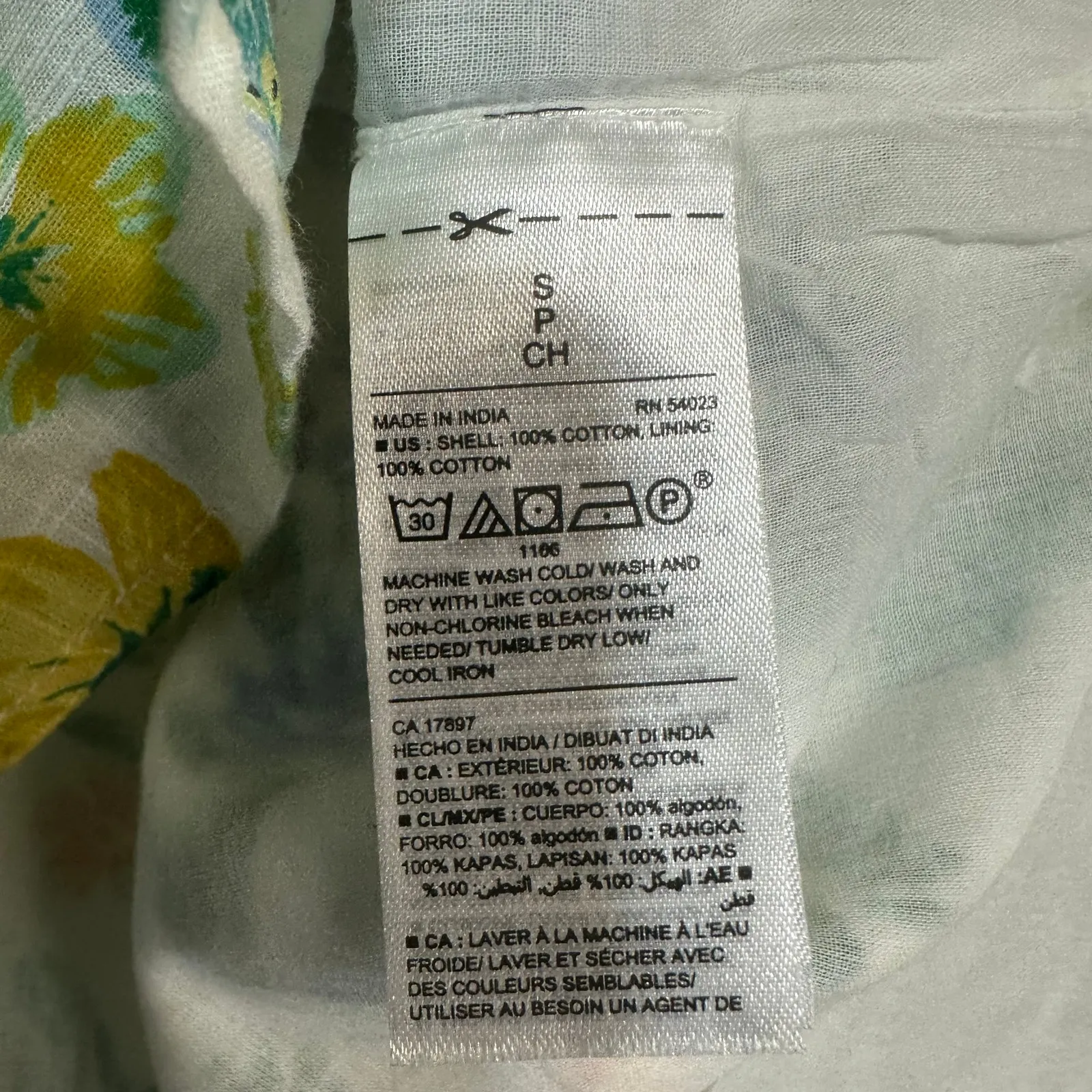 Old Navy Small Off-Shoulder 3/4 Dress Green/Blue Floral Birds Resort Summer Cute - Image 10