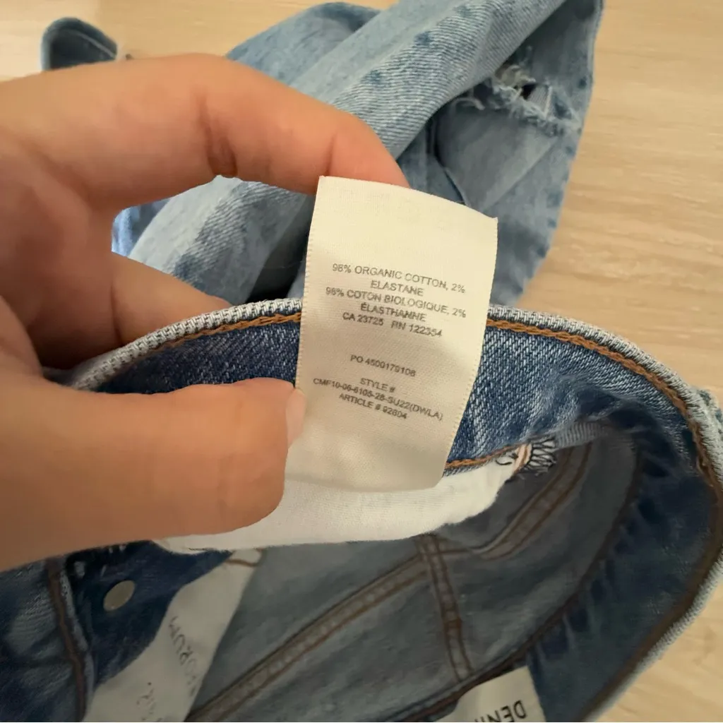 Aritzia Denim Forum 26 Arlo High Rise Straight Jeans Distressed Organic Cotton - Image 6