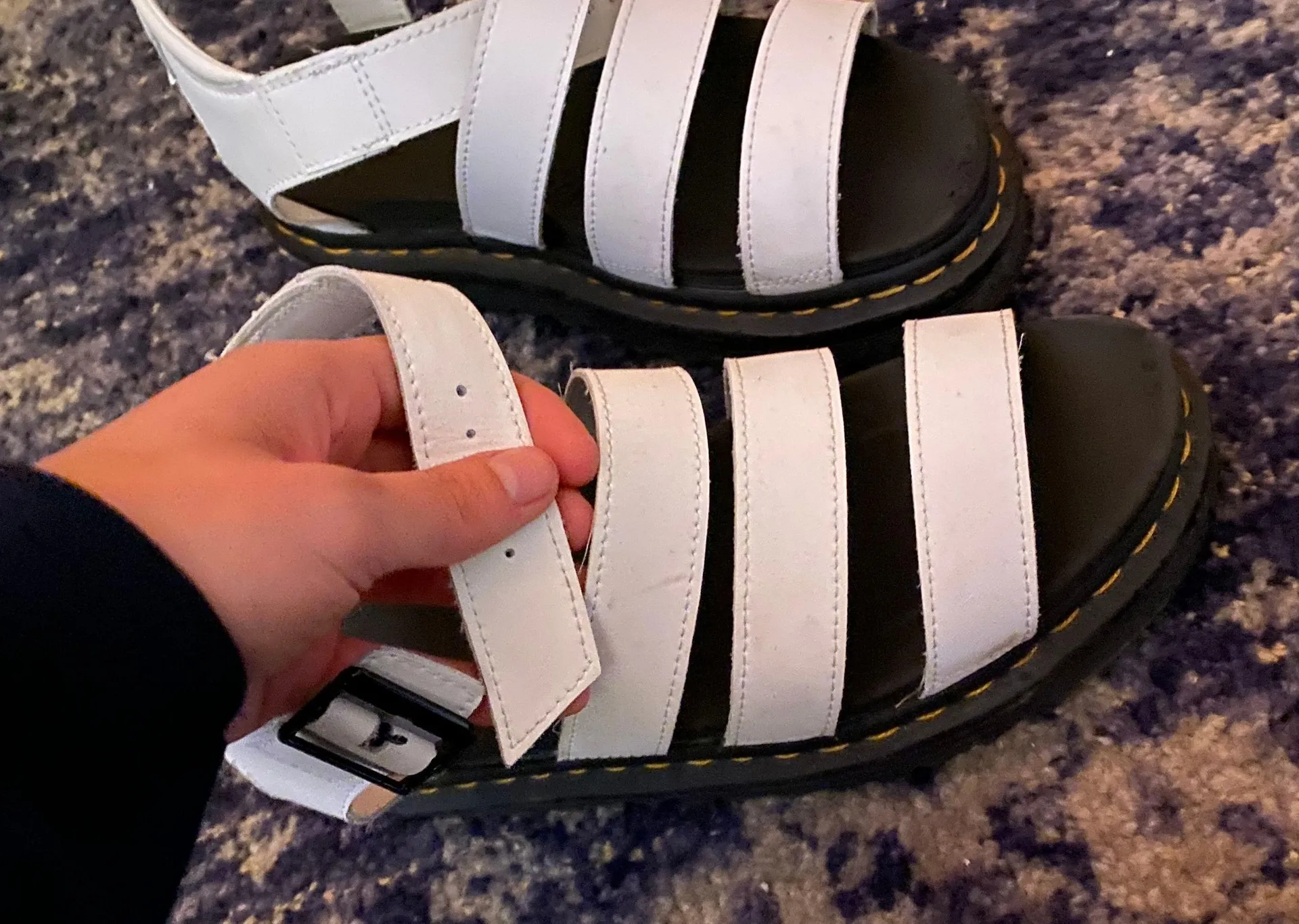 Dr. Martens White Hydro Leather Sandals - Image 3