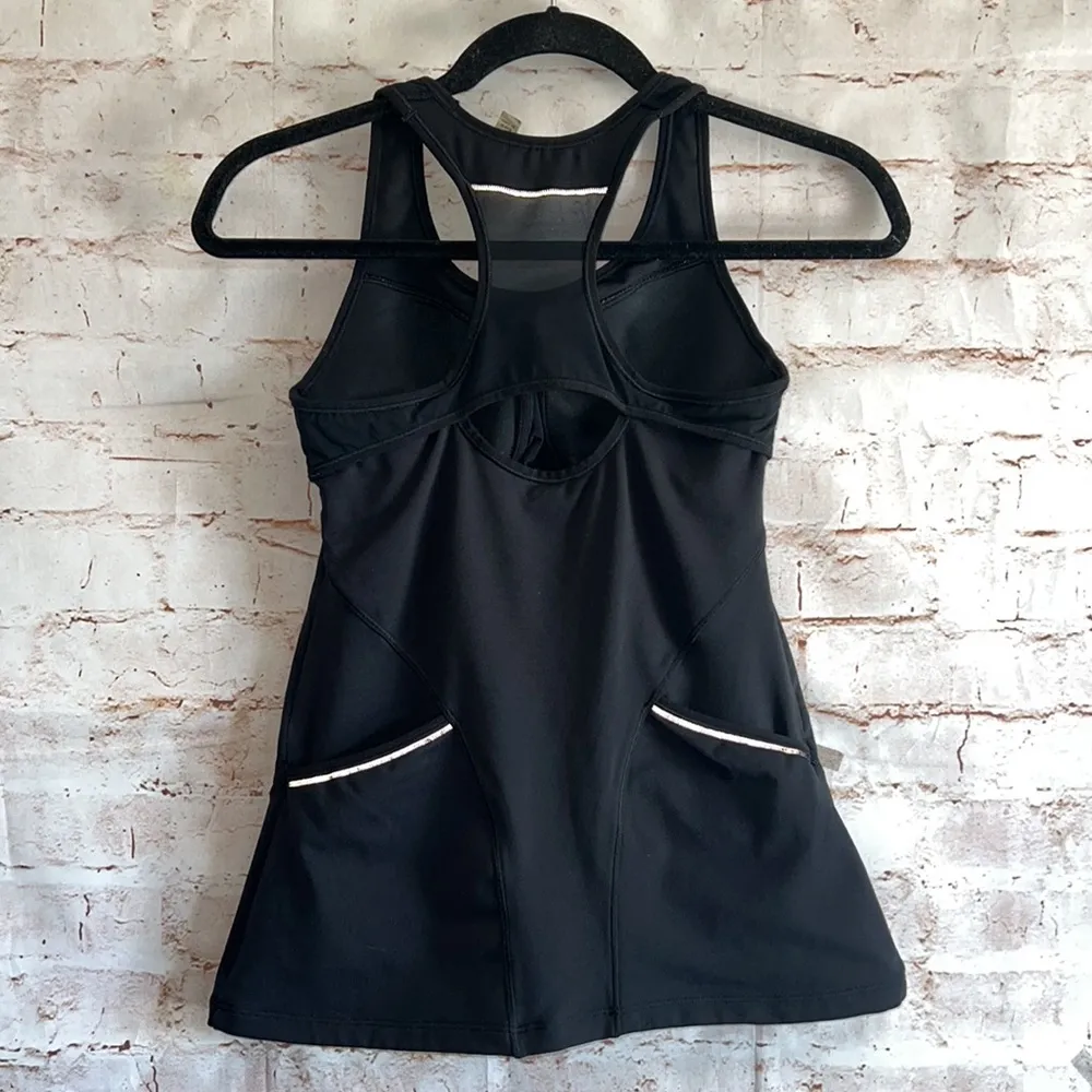 Athleta full throttle built in bra tank workout racerback black S 138396 yoga - Image 5