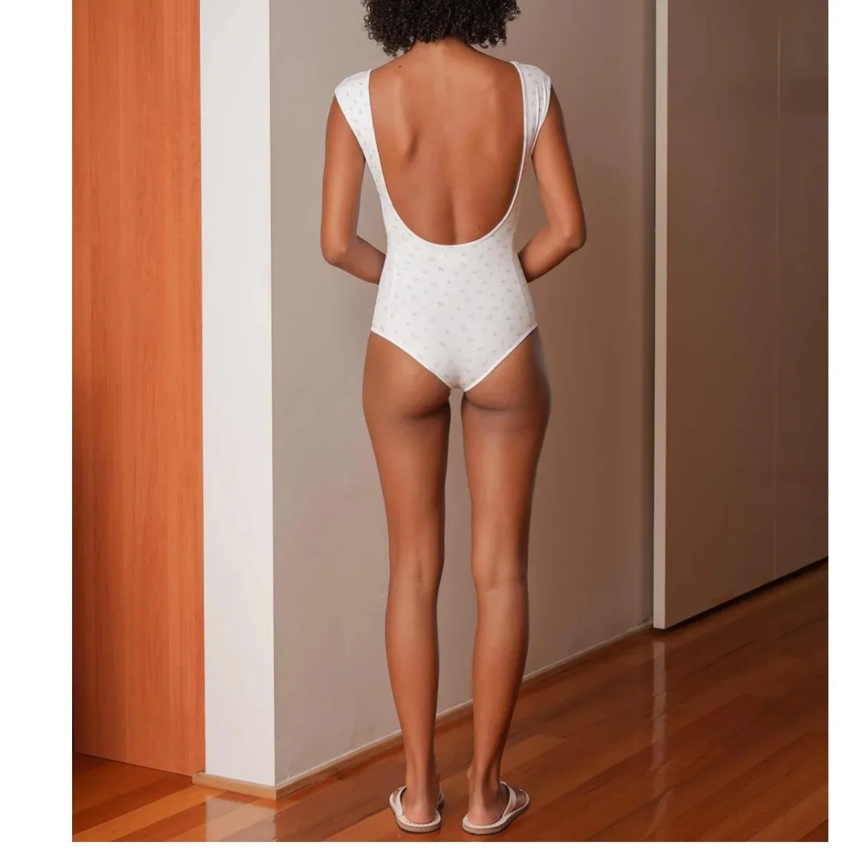 My Mum Made It Blue Wishes Floral Cap Sleeve Dip Back Bodysuit Size XS NWT - Image 6