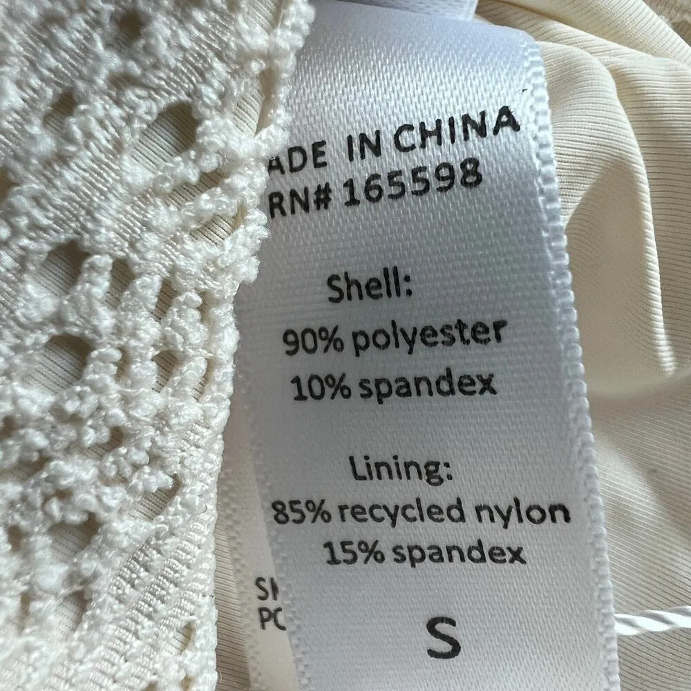 Andie Swim Hydra Bikini Top Small Vanilla Cream Crochet Lace Ruffled - Image 6