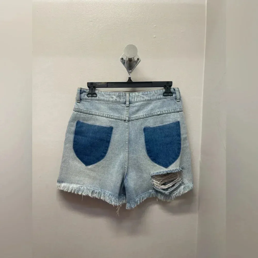 Peach Love Distressed Denim cut off shorts - Image 4