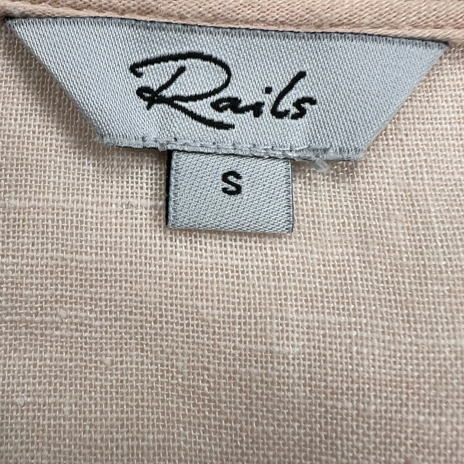 Rails Koreen Wrap Dress Ruffle Flutter Pink Grapefruit Print Linen Blend Size S - Image 7