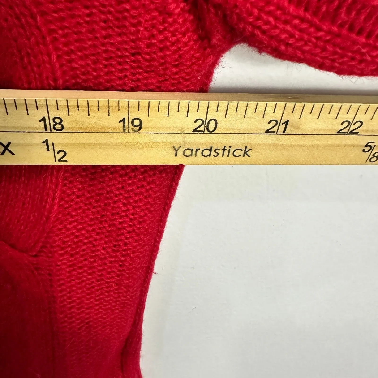 Vintage The Limited Red Cable Knit Sweater Womens Small Oversized Cozy Preppy - Image 5