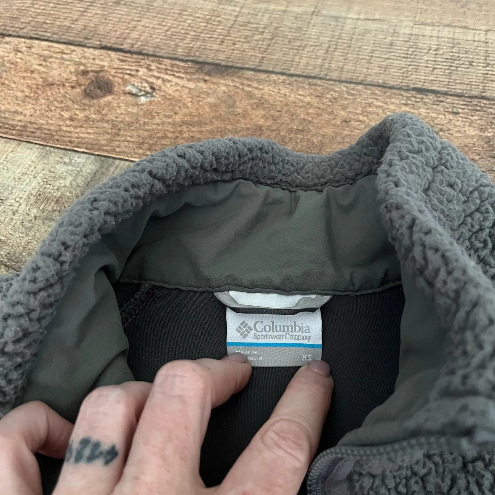 Columbia Women's Gray Sherpa Pockets Full Zip Jacket Sz XS Outdoors Hiking Warm - Image 3