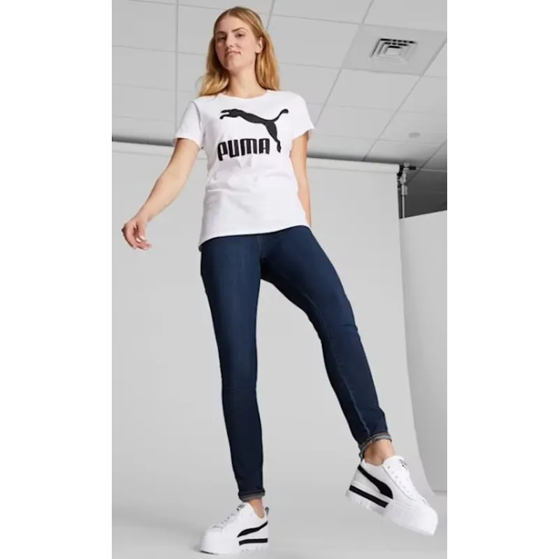 PUMA Mayze Leather Platform White Sneakers Retro Streetwear Size W7.5 - Image 2