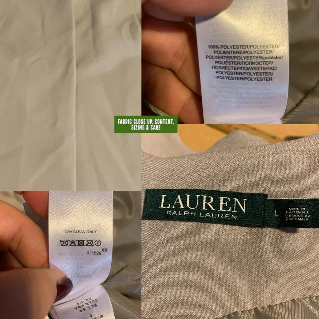 LAUREN RALPH LAUREN GRAY HIGH NECK SWING STYLE JACKET (L) - Image 12