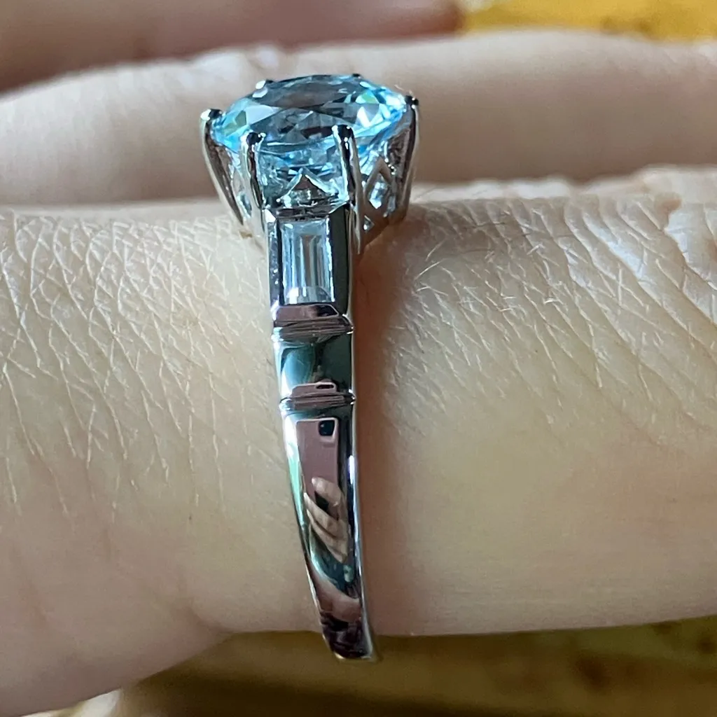 Glacier Sky Blue Topaz Sterling Silver Ring Size 8.75 - Image 3
