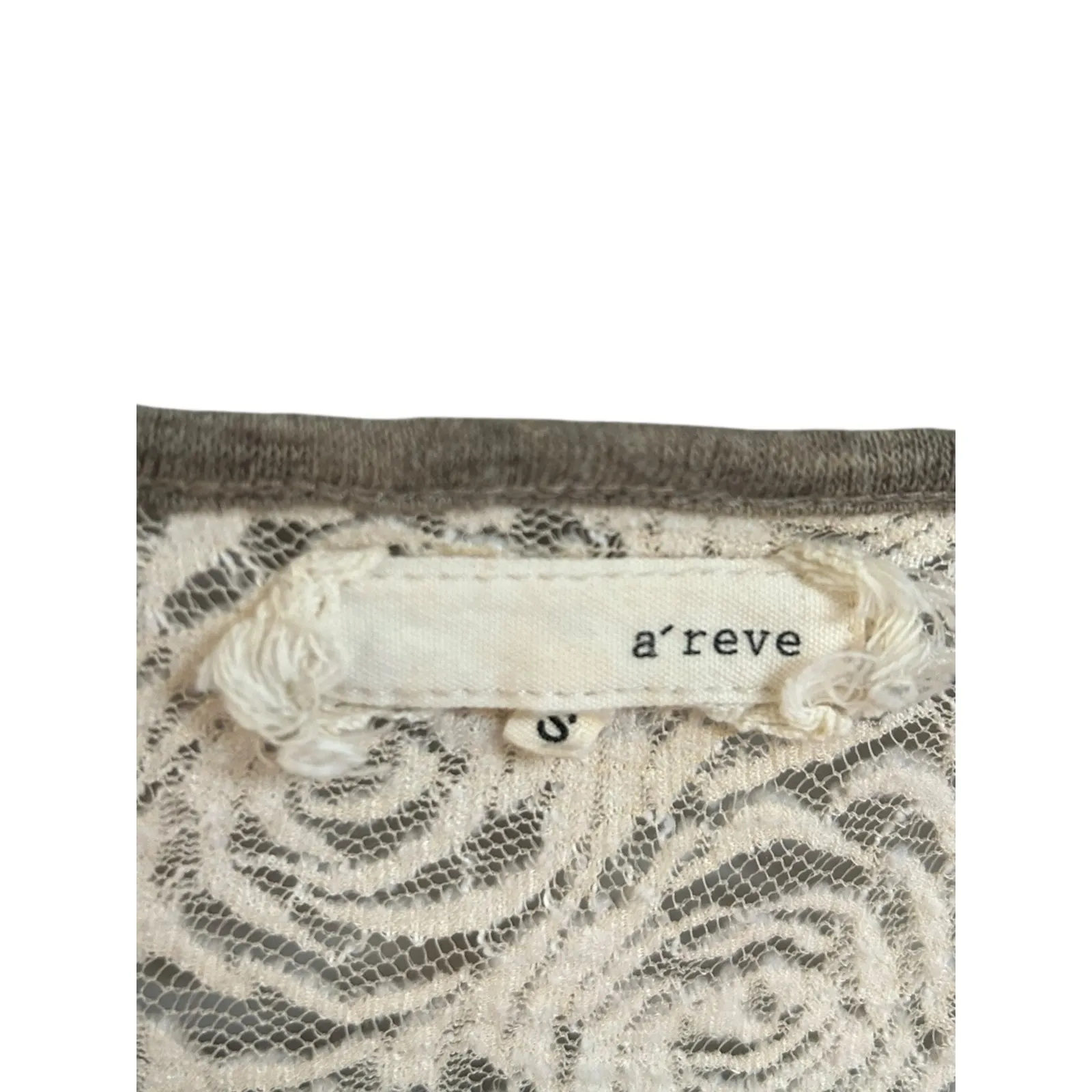 A'reve Boho Tunic Dress Womens‎ Small Lace Long Sleeve Button Front Ruffle White - Image 4