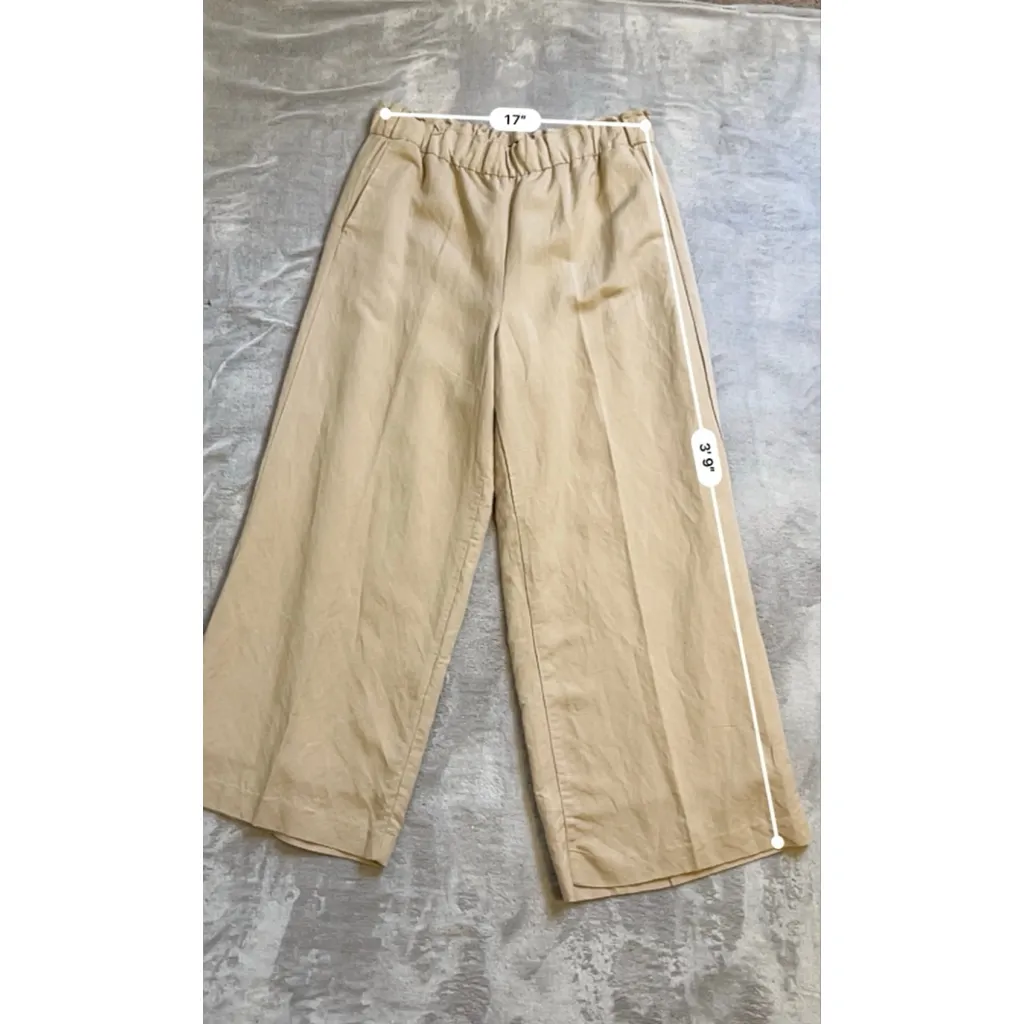Business Casual Ann Taylor Beige Wide Leg Pants XL - Image 4