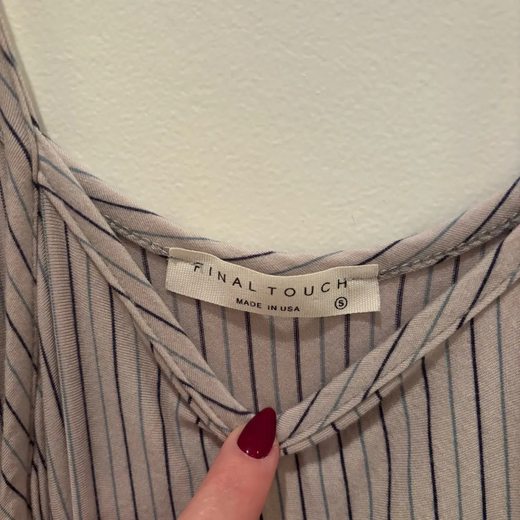 Finaltouch Boutique Women's Striped Fairy Hem Maxi Dress Pockets Size Small - Image 5