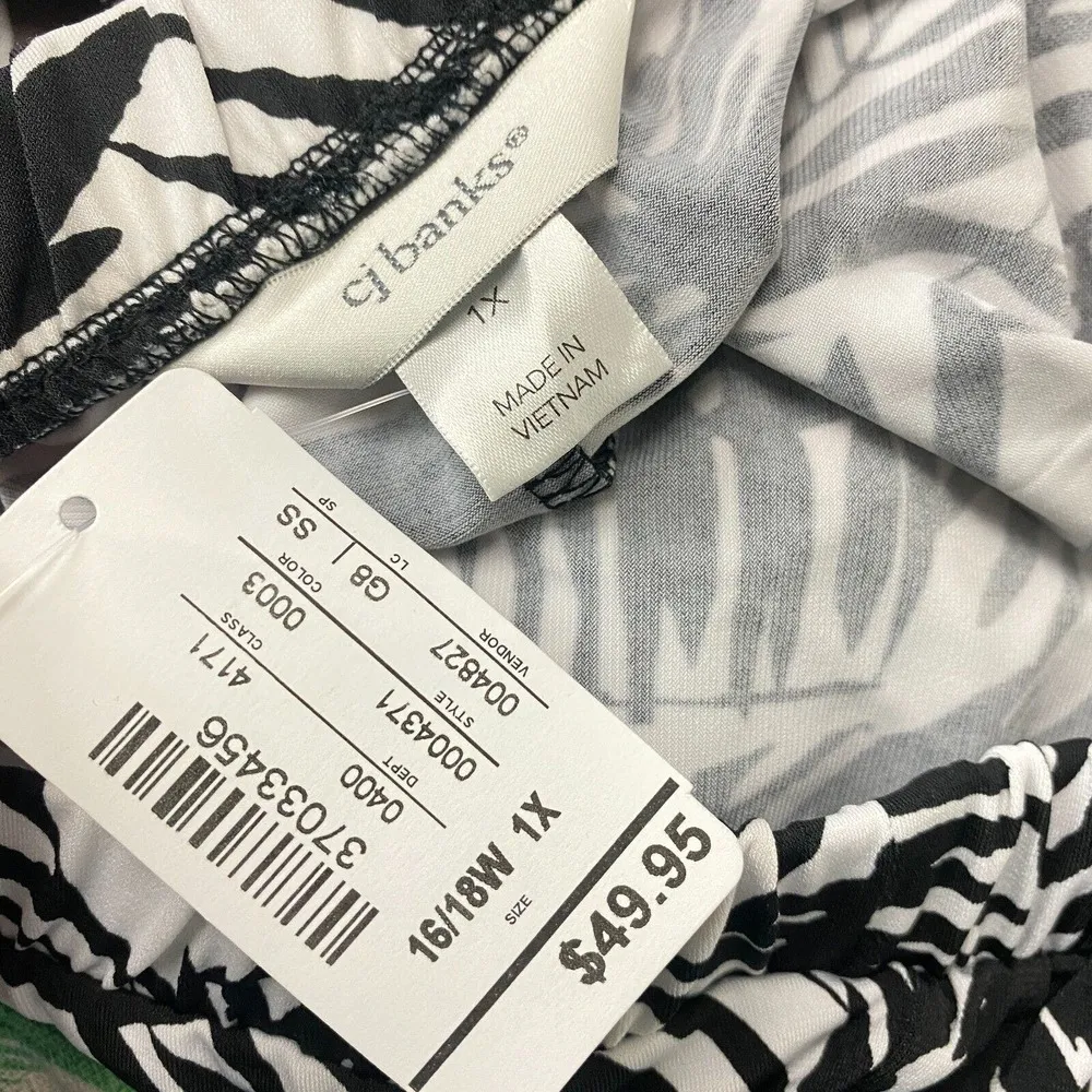 CJ Banks Black White floral Modest Skirt Sz 1X 16/18 Modernist Church - Image 5