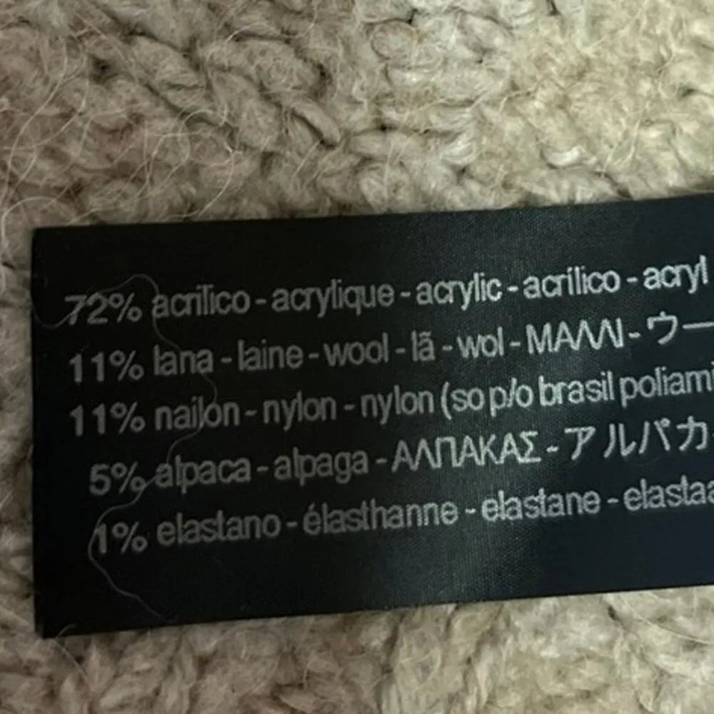 Zara Women's Tan Beige Alpaca Wool Knit Butterfly Sequin Beaded Sweater Top Sz M - Image 6