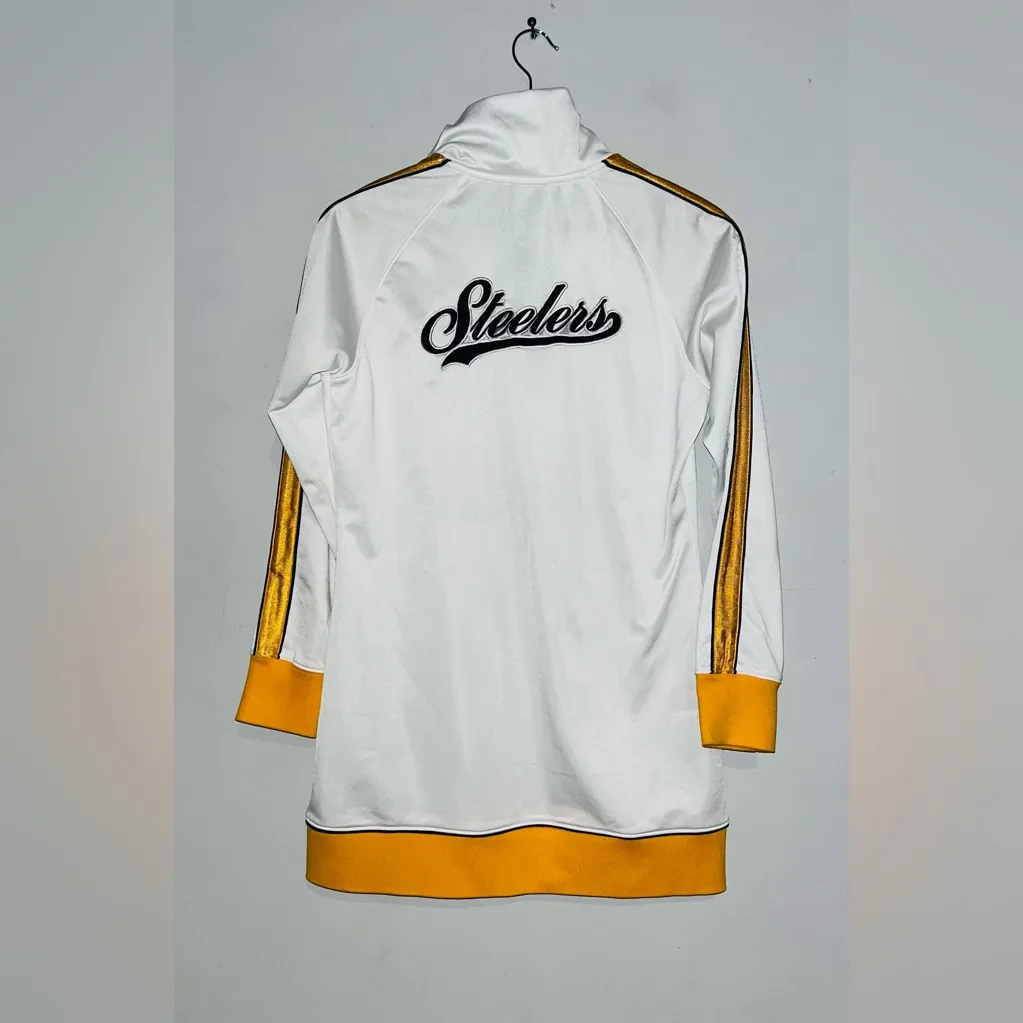 NFL Steelers Reebok Track Jacket Full Zip up sz M 💛 - Image 2