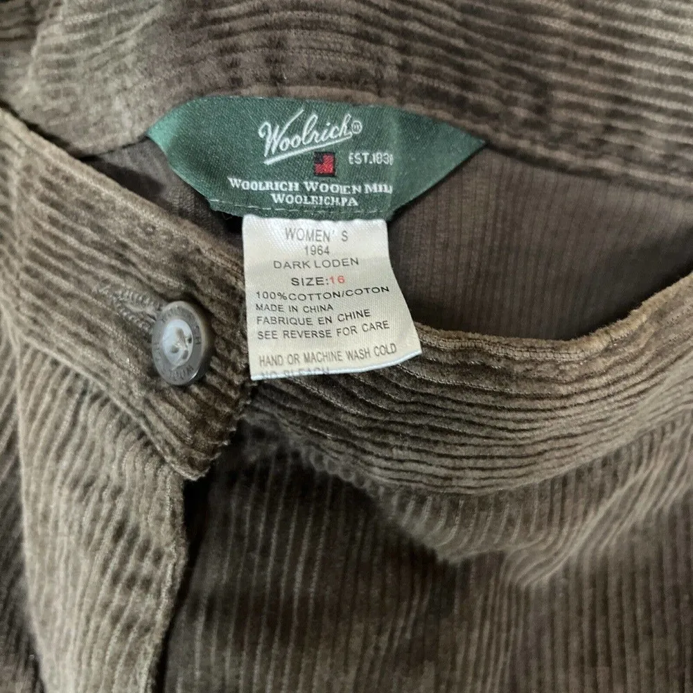 Woolrich  1964 Women’s Brown Corduroy Pants Loden Wide Leg High Waist Size 16 - Image 6