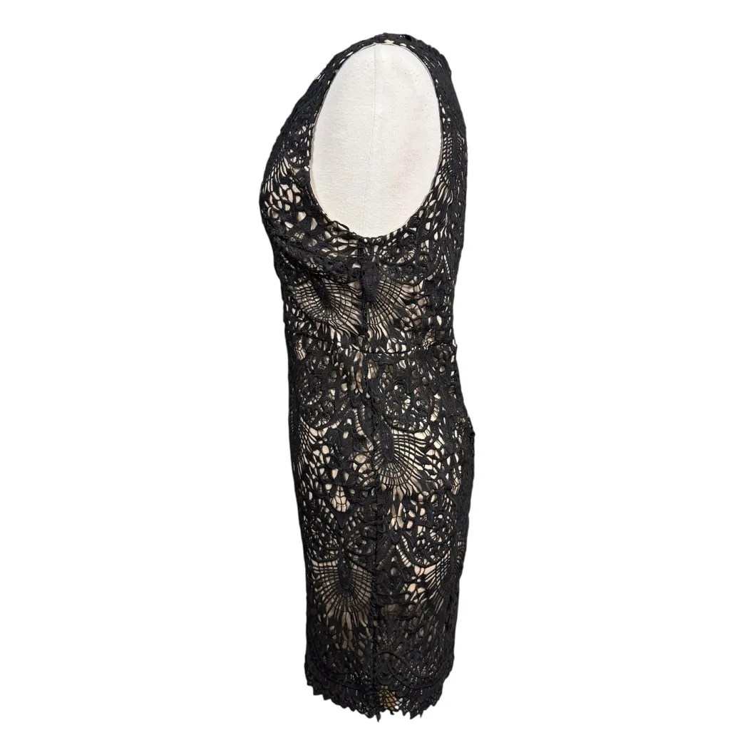 Lulus Black Lace Overlay Nude Lined Sleeveless Mini Dress Size M Size M - Image 7