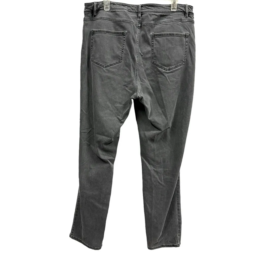 J Jill Gray Denim High Rise Straight Leg Classic 5 Pocket Jeans Womens 16 - Image 3