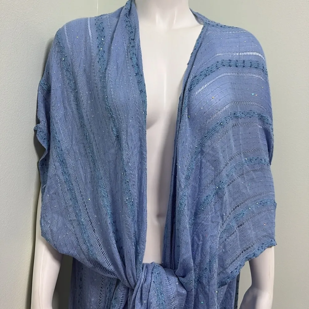 Free People day dreamin blue sequin kimono - Image 6
