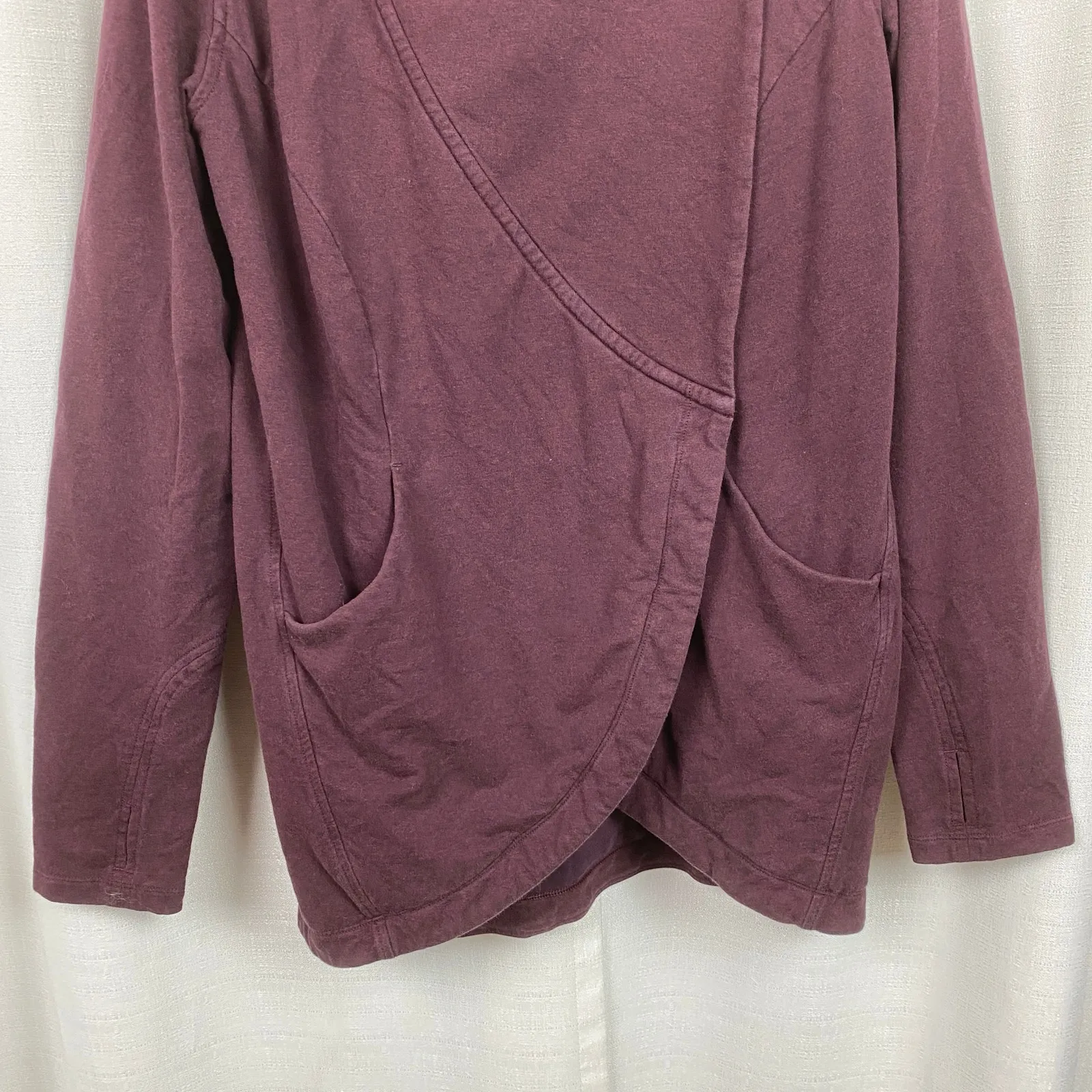 Lululemon  Heathered Bordeaux That’s A Wrap Button Jacket Sz.10 - Image 7