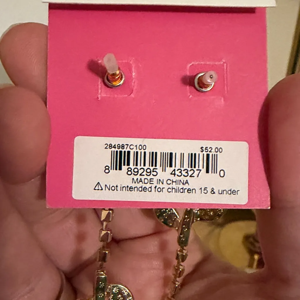 Betsey Johnson Gold and Green Daisy Earrings - Image 4