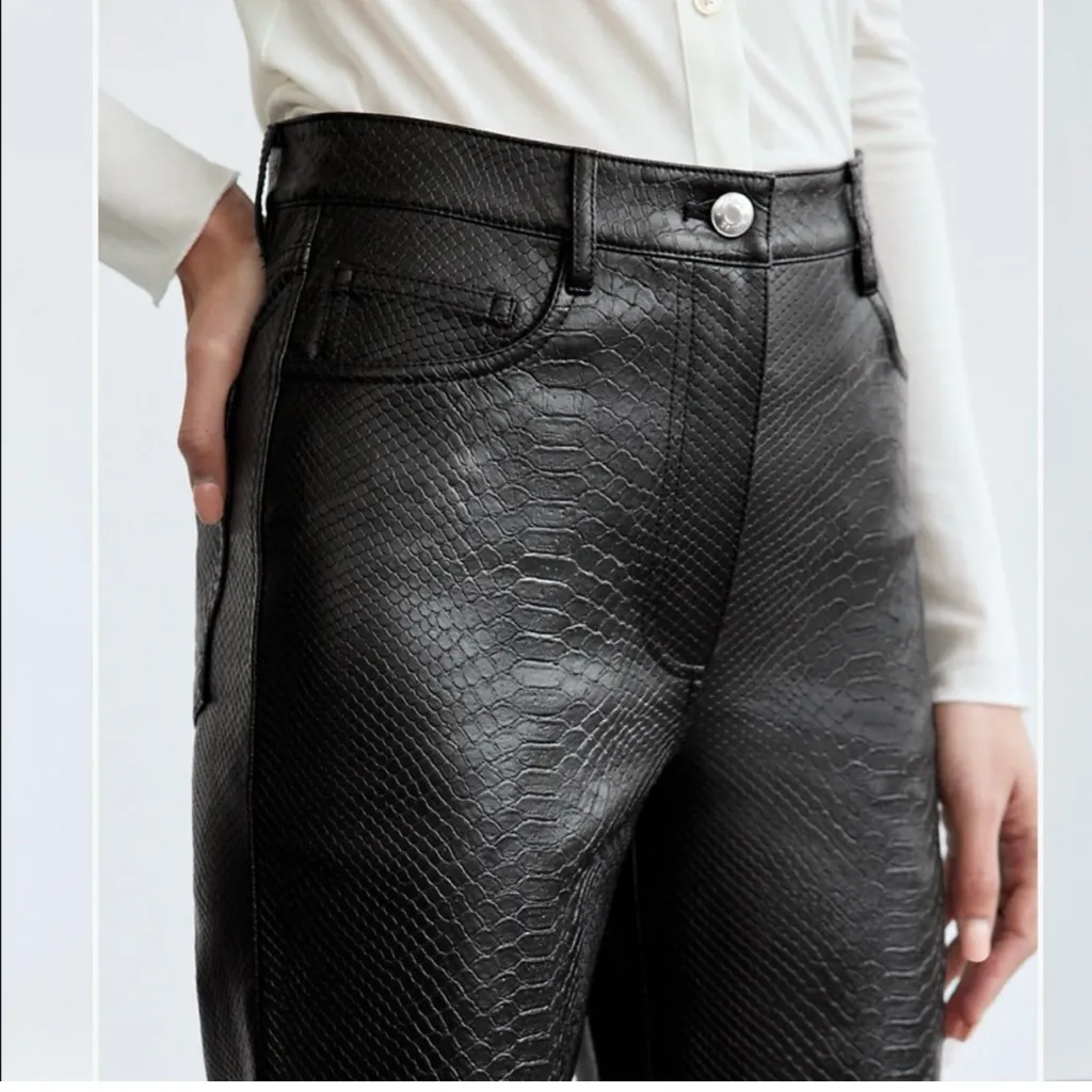 Wilfred Black Patterned Trousers Size 2 - Image 3