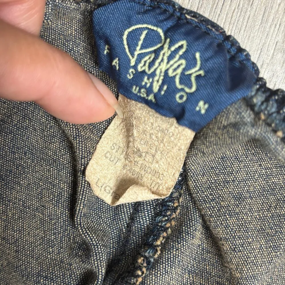 Vintage strapless denim dress red stitch bodycon Blue Size L - Image 3