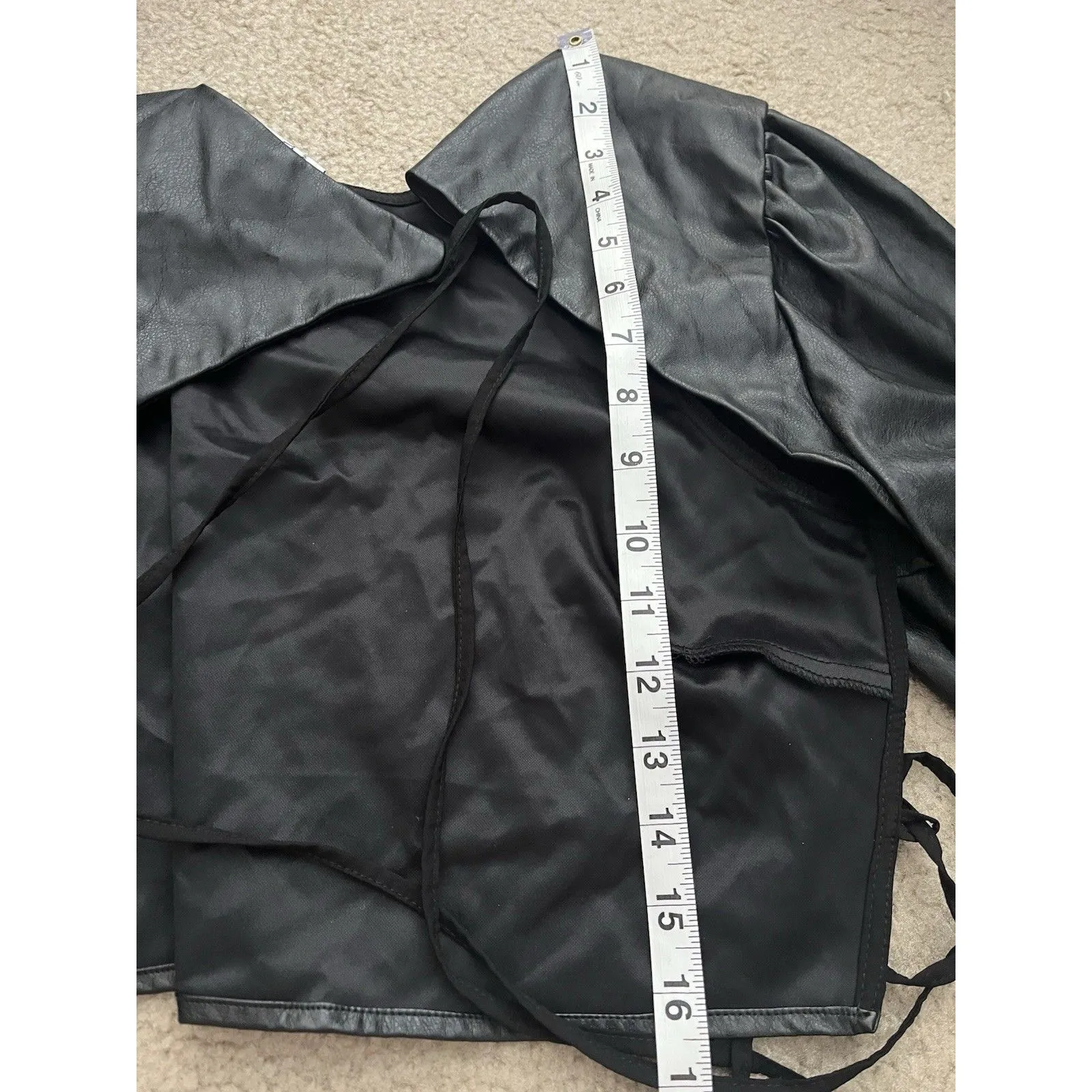 Collusion Womens Top 12 Faux Leather Goth Dark Fairy Dark Romantic Witchy Egirl Black - Image 5