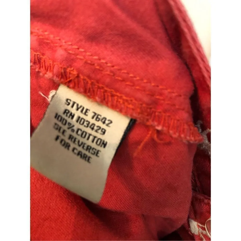 Bay Studio Petites wide leg cropped coral pants with dog embroidery details Red Size 8P - Image 12