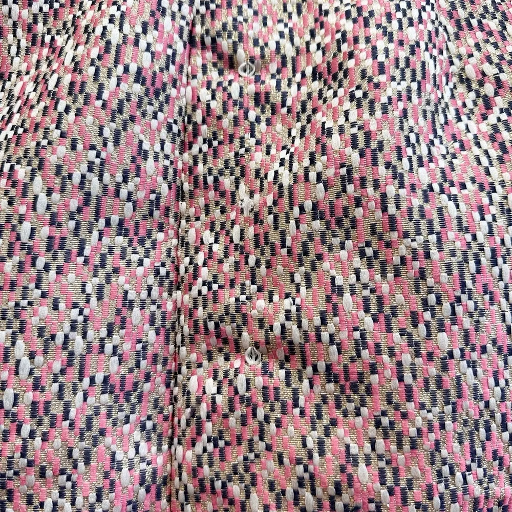 J. Crew Skirt Women’s Size 00 Pink Gold Metallic Confetti Jacquard Tweed Mini - Image 7