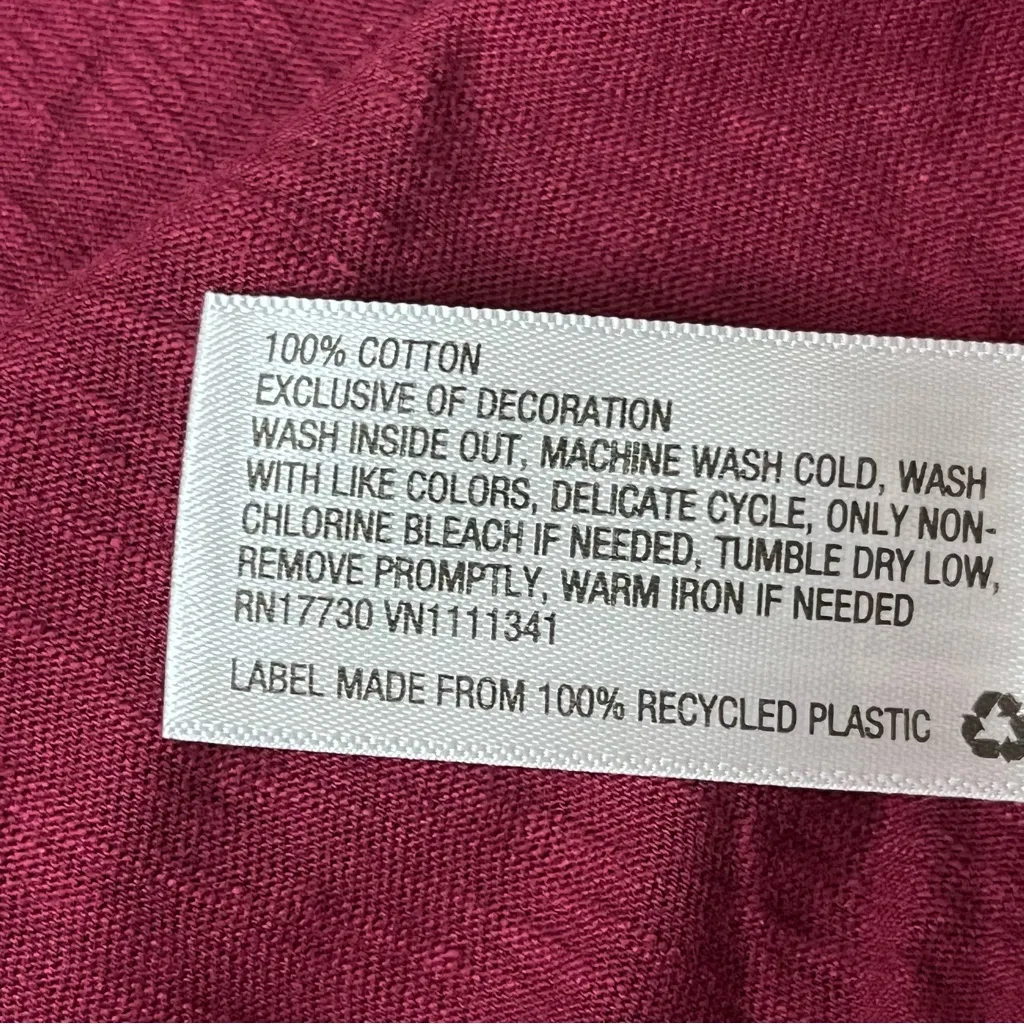 Knox Rose Burgundy Embroidered Peasant Blouse Women’s M Boho Cottagecore Hippie - Image 8