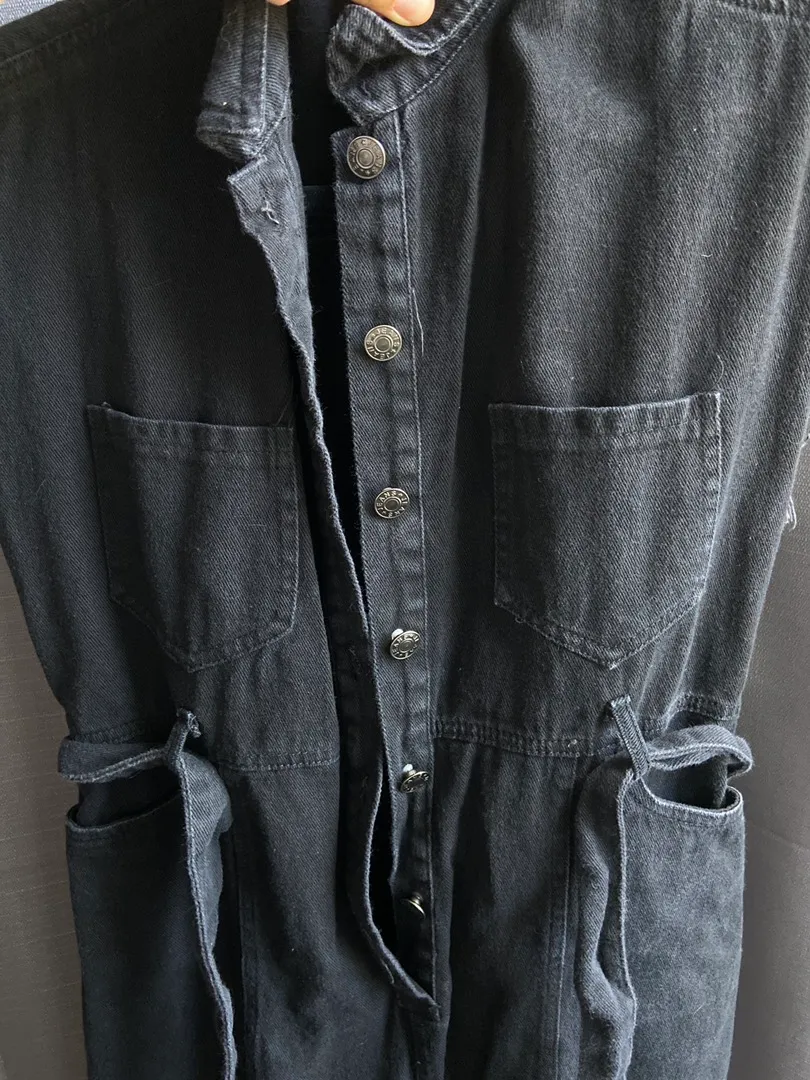 Nasty Gal Black Denim Romper - Image 4