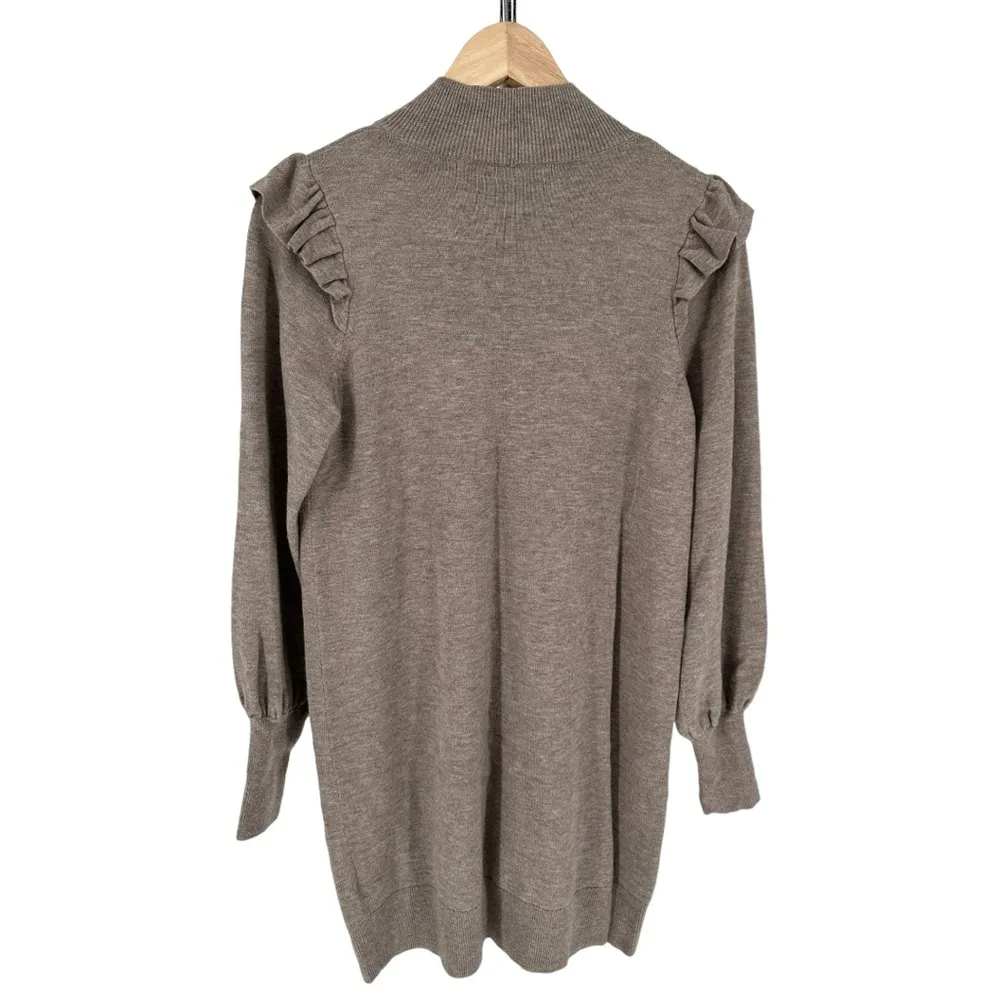 Joie Catriona Turtleneck Dress Tan Long Sleeves Wool Cashmere Blend size Small - Image 9