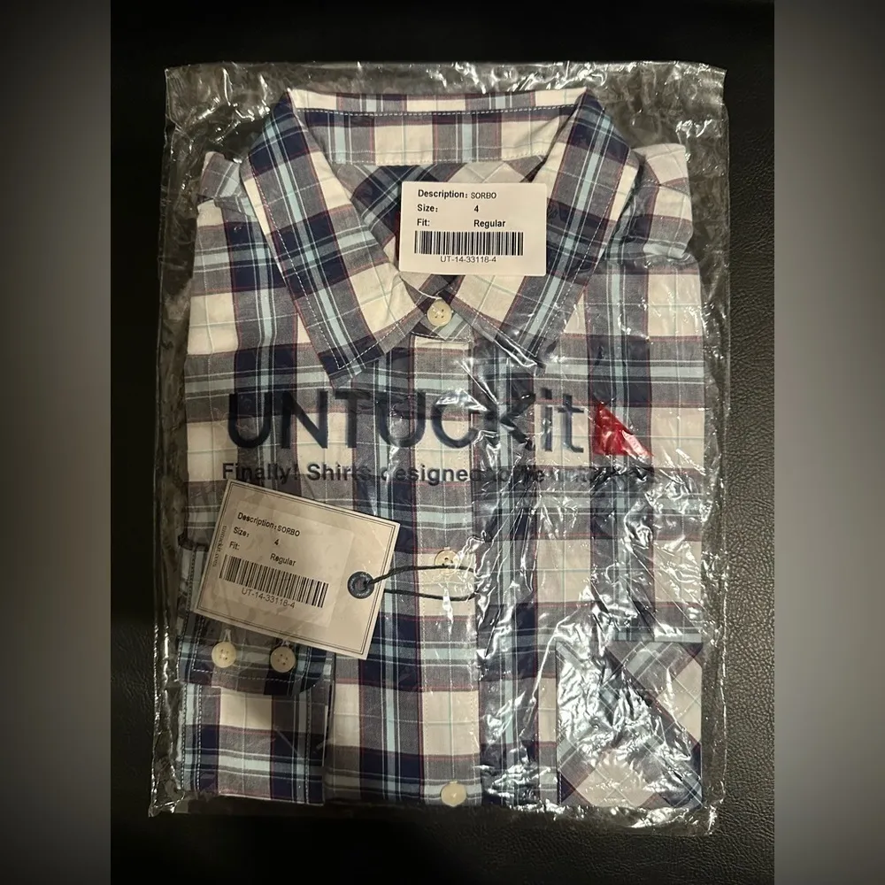 NWT UNTUCKit Sorbo Button Down Long Sleeve Plaid Shirt - Image 2