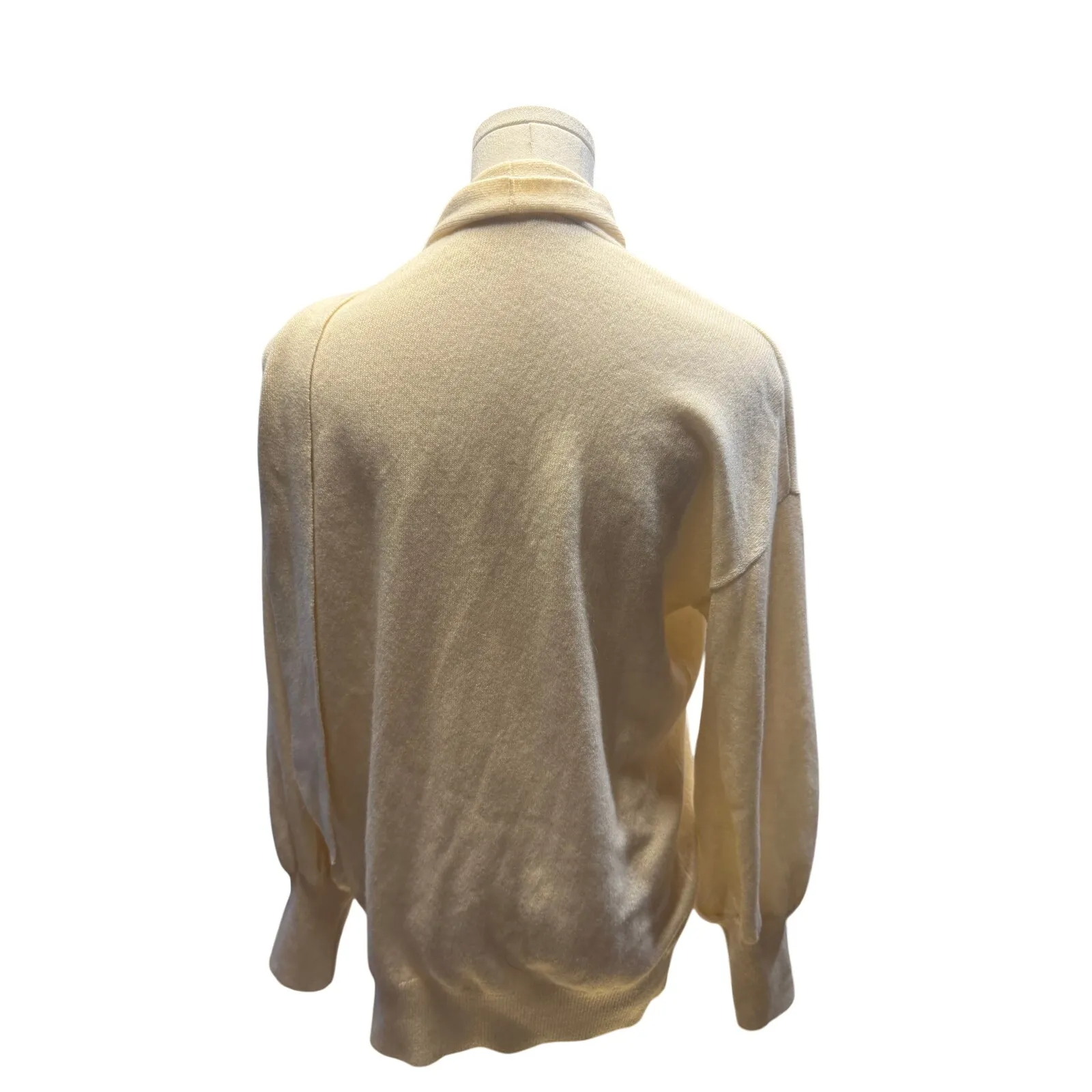 Ann Mashburn Cashmere Tie-Neck Sweater – Cream - Image 4