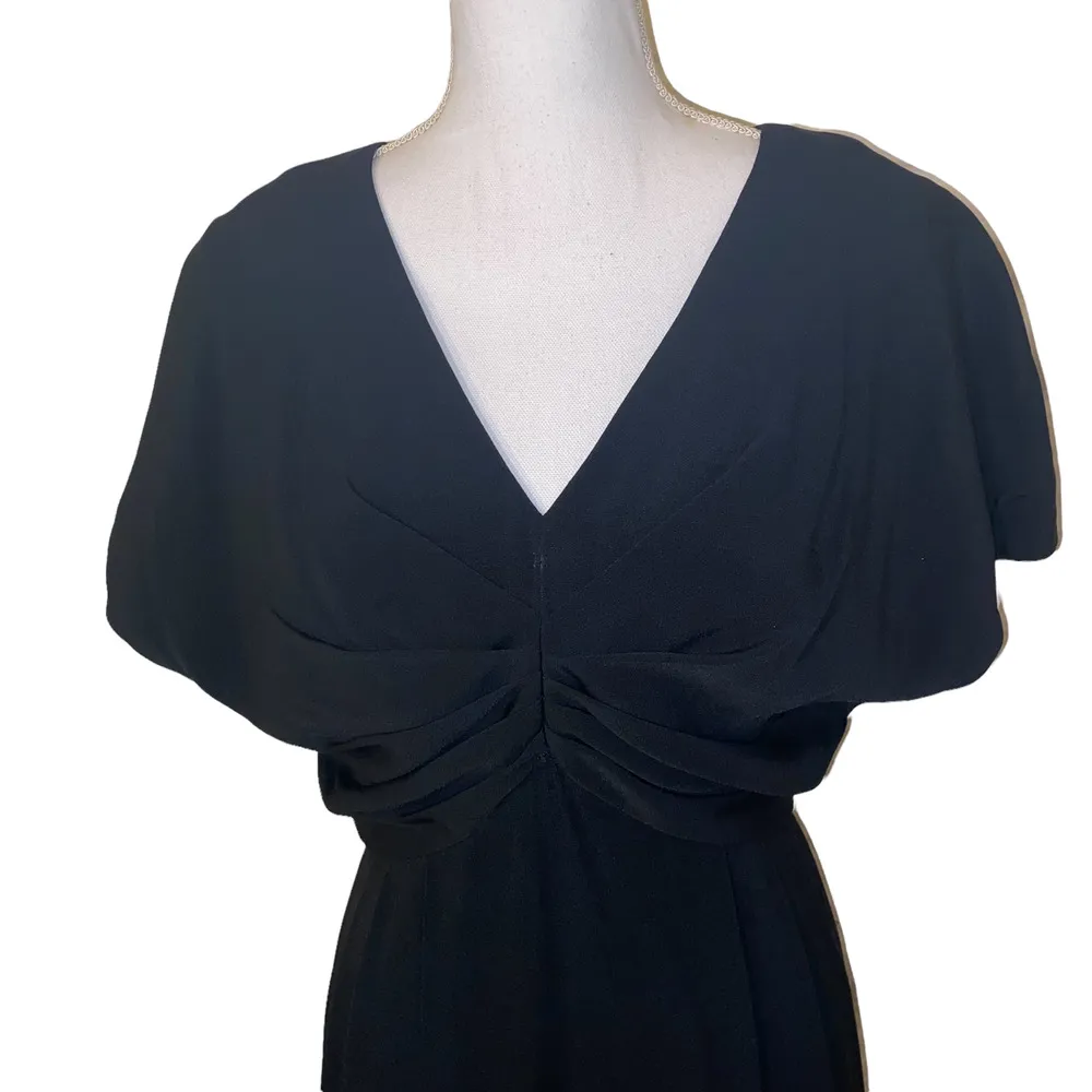 Vintage 80s Dress Constance Saunders Bergdorf Goodman Black Pleated Union Made 8 - Image 6