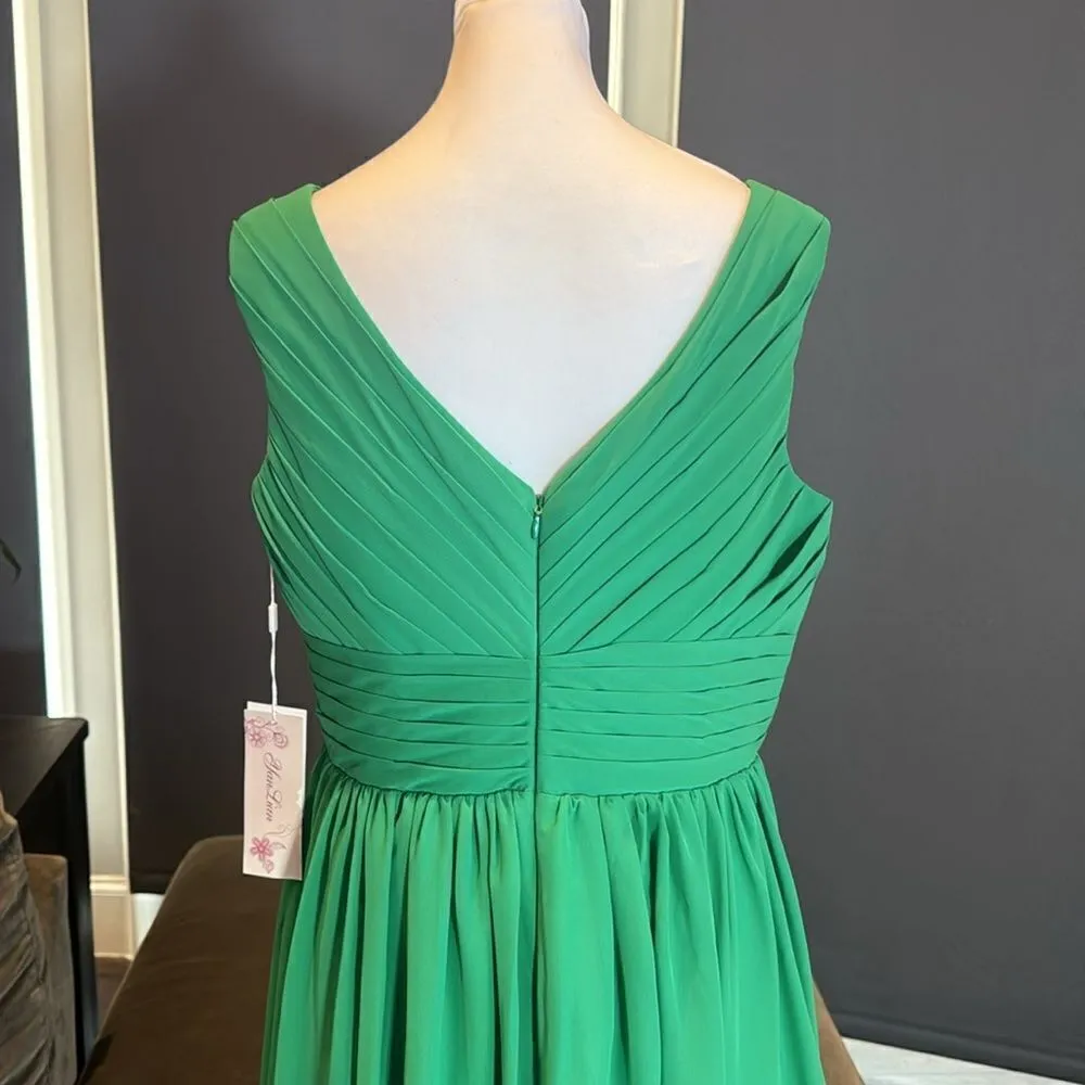 Women’s Green Chiffon V - Image 5