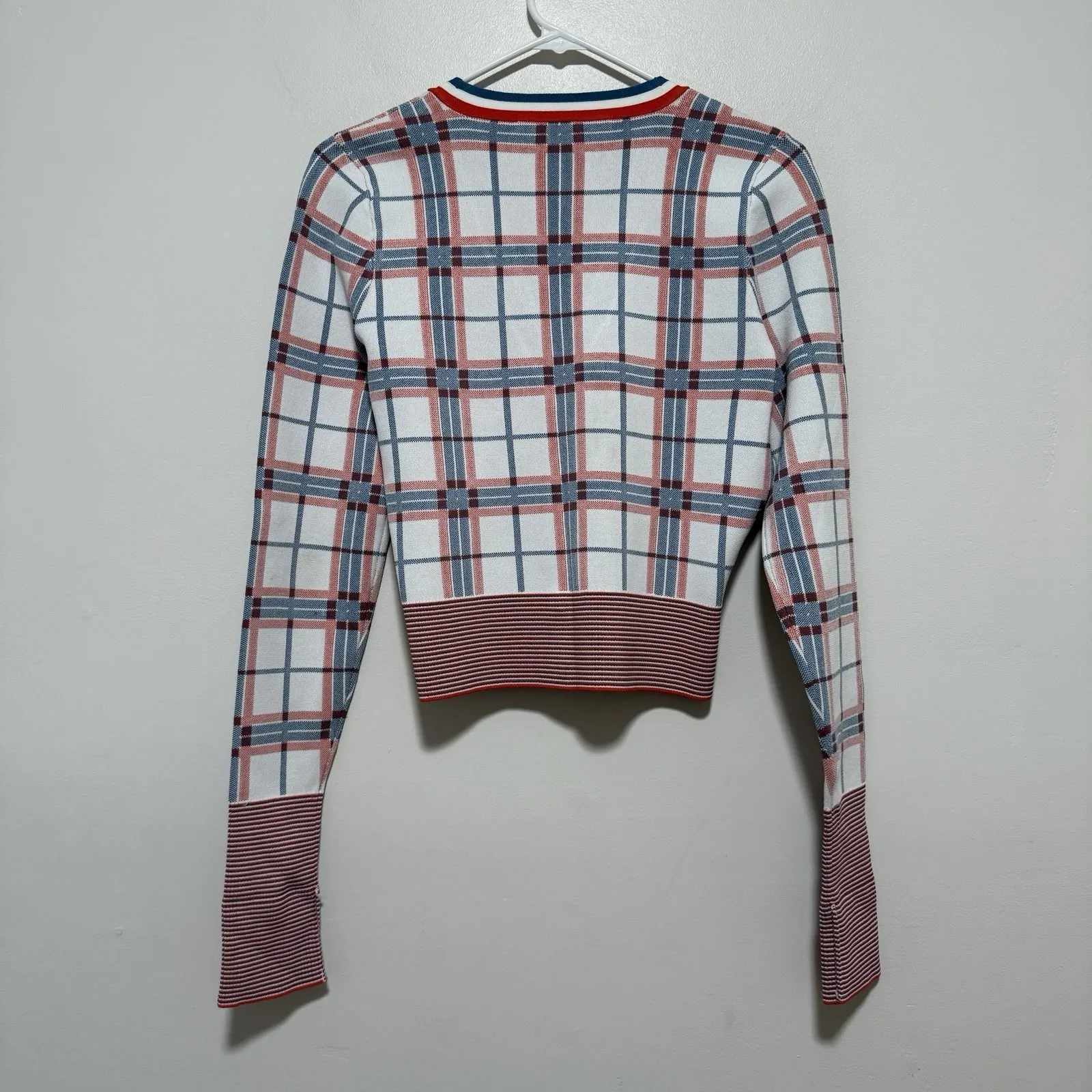 Veronica Beard Merle Plaid-jacquard Cardigan In Off-white Multi Size Small - Image 5