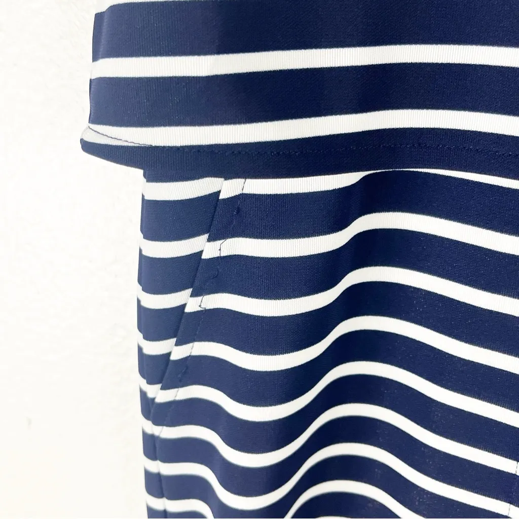 LAUREN RALPH LAUREN Blue White Stripe Sleeveless Side Pockets Lined Dress Medium - Image 8