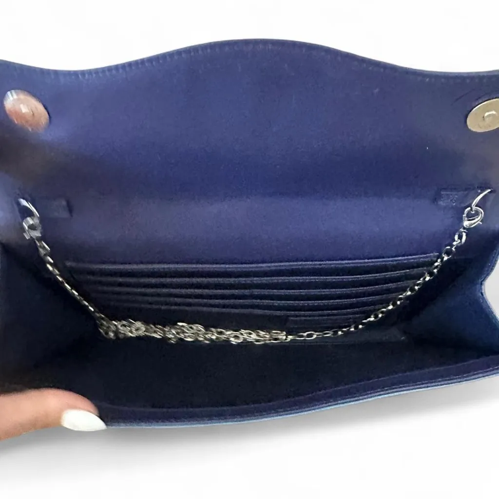 Halogen Leather Clutch Wallet with Chain – Navy – NWOT - Image 5