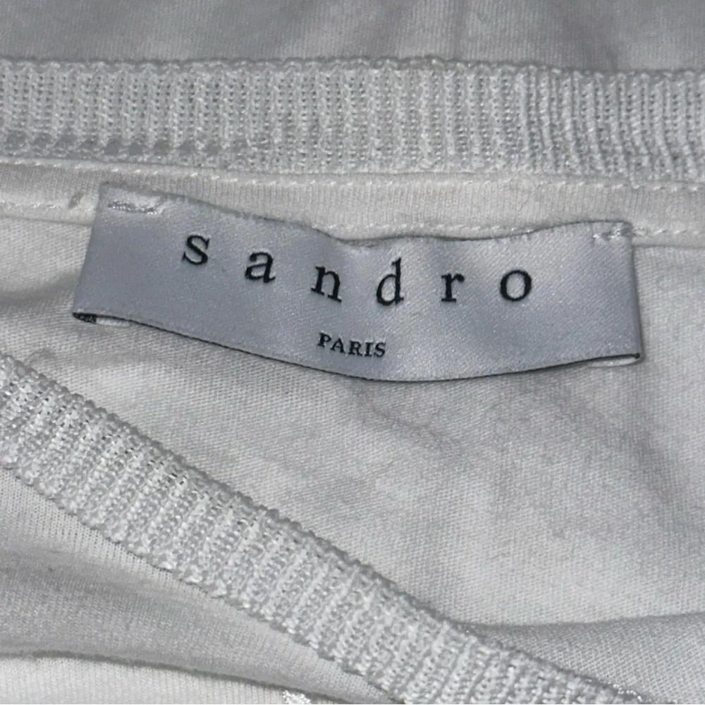 Sandro Women’s Size 1 S White Cotton Lace Inset Lilou Short Sleeve Tee T-Shirt - Image 6