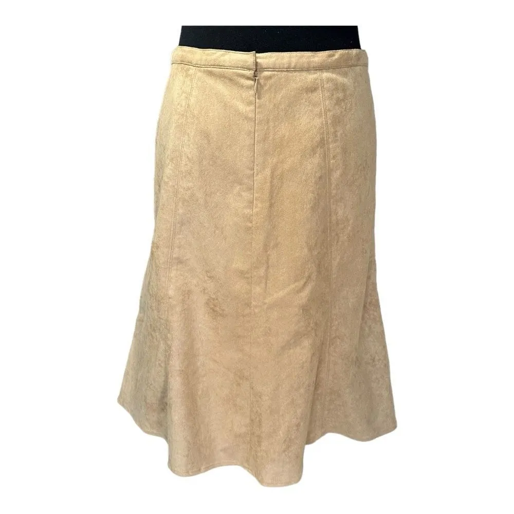 Liz Claiborne Faux Suede Tan Skirt Sz 6 - Image 6