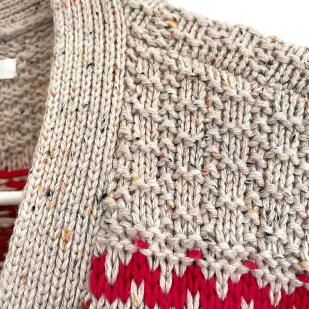 MAURICES Cream Beige Brown Pink Geometric Fair Isle Duster Long Cardigan Sweater - Image 8