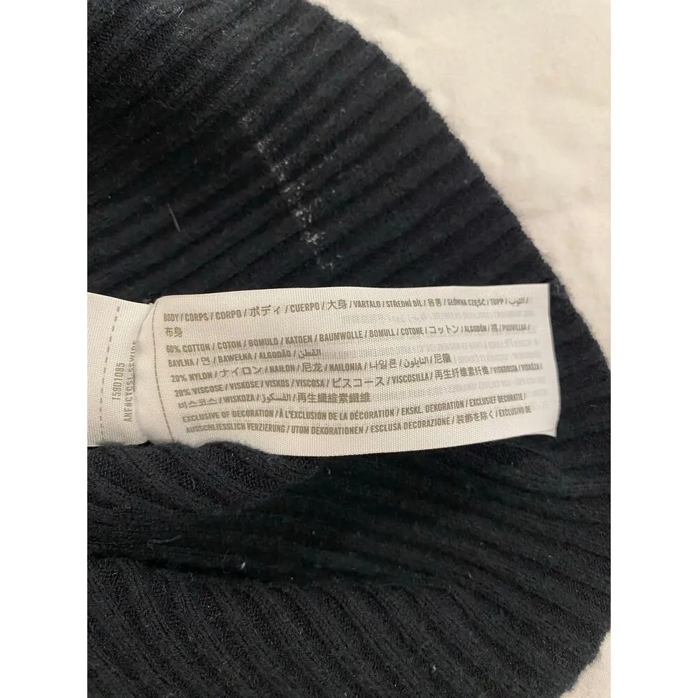 Abercrombie & Fitch Ribbed Knit Bodycon Slip Dress Black Women's Size Medium - Image 6