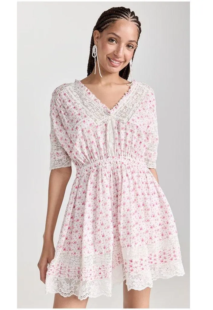 LOVESHACKFANCY Newton Dress in Poppy Pink Size Large - Image 11