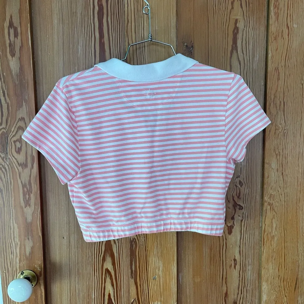 Aerie Courtside Bubble Hem Cropped Polo ~ Size Small 💚🍄 - Image 3