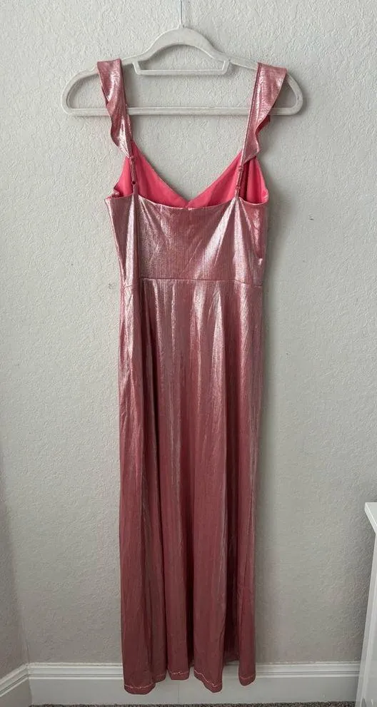 WAYF Mina Metallic Ruffle strap gown Size Small - Image 5