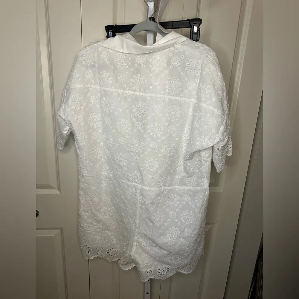 Commense White Floral‎ Lace Romper Size L - Image 3